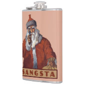 Gangsta Santa aangepaste monogram kolf Heupfles (Links)
