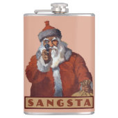 Gangsta Santa aangepaste monogram kolf Heupfles (Voorkant)