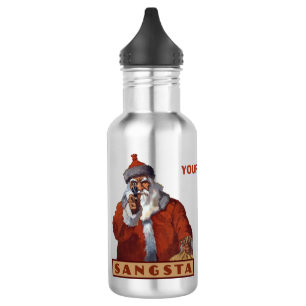 Gangsta Santa aangepaste monogram waterflessen Waterfles