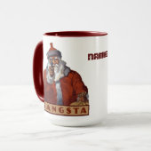 Gangsta Santa aangepaste naam mokken (Voorkant links)