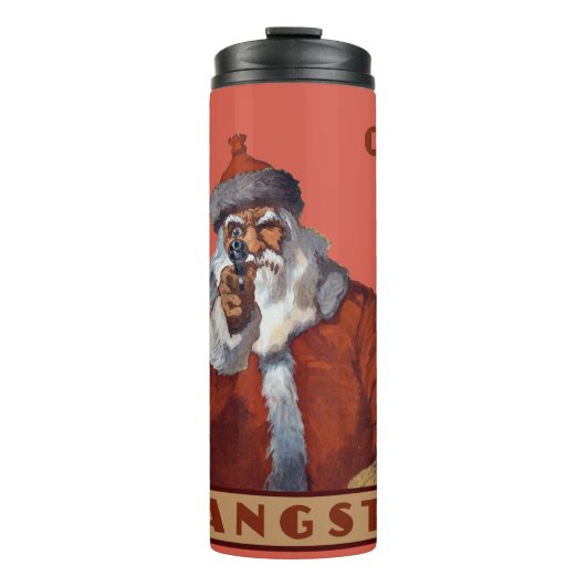 Gangsta Santa aangepaste naam tumbler Thermosbeker (Voorkant)