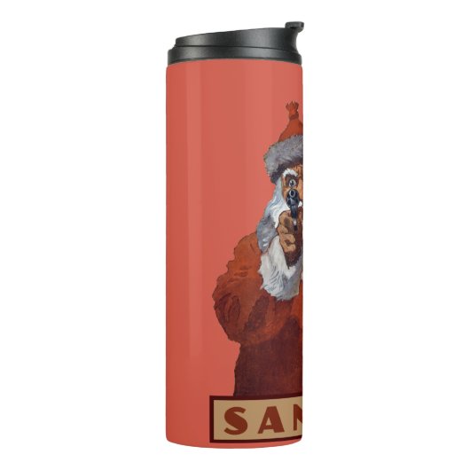Gangsta Santa aangepaste naam tumbler Thermosbeker (Gedraaid links)