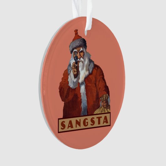 Gangsta Santa aangepaste ornament (voorkant)