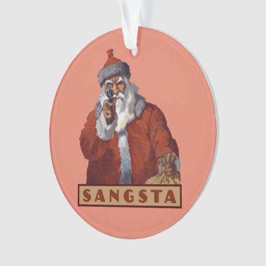 Gangsta Santa aangepaste ornament (voorkant)