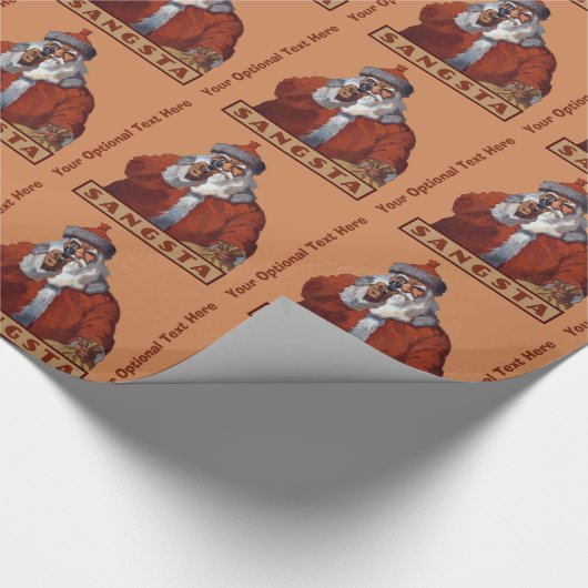 Gangsta Santa op maat gemaakt inpakpapier (Hoek)