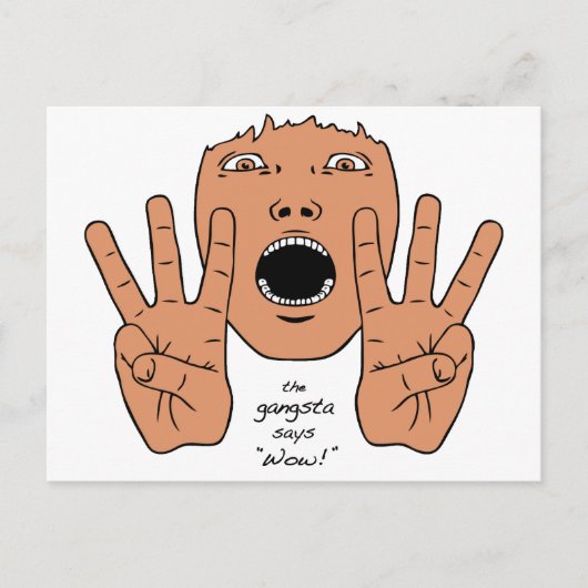 Gangsta Says Wow Briefkaart (Voorkant)