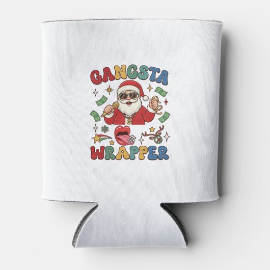 Gangsta Verpakking Kerstman Microfoon Geld Blikjeskoeler (Voorkant)