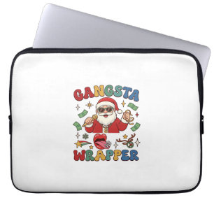 Gangsta Verpakking Kerstman Microfoon Geld Laptop Sleeve