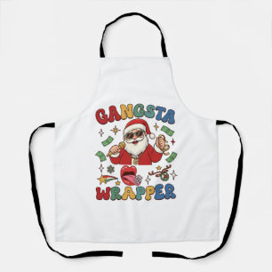 Gangsta Verpakking Kerstman Microfoon Geld Schort