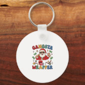 Gangsta Verpakking Kerstman Microfoon Geld Sleutelhanger (Voorkant)