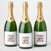 Gangsta Verpakking Kerstman Microfoon Geld Sparkling Wijnetiket (Flessen)