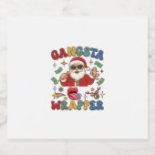 Gangsta Verpakking Kerstman Microfoon Geld Sparkling Wijnetiket (Enkel label)