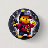 Gangsta Winnie de Pooh 1 Ronde Button 3,2 Cm (Voorkant)