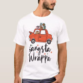 Gangsta Wrappa Funny Kerstmis T-shirt (Voorkant)