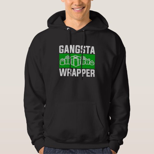Gangsta Wrapper  Christmas Clothing for Men and F Hoodie (Voorkant)