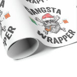 Gangsta Wrapper Funny Christmas Santa Cadeau Gift Cadeaupapier<br><div class="desc">Kerstmis,  Kerstman,  Winter,  Kerstmis,  Gift,  Verjaardag,  Rendier,  cadeau,  Schedel,  Gangsta</div>