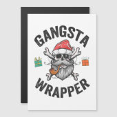 Gangsta Wrapper Funny Christmas Santa Cadeau Gift Magnetische Uitnodiging (Voorkant / Achterkant)