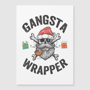 Gangsta Wrapper Funny Christmas Santa Cadeau Gift Magnetische Uitnodiging