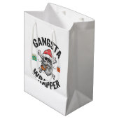 Gangsta Wrapper Funny Christmas Santa Cadeau Gift Medium Cadeauzakje (Voorkant Gekanteld)