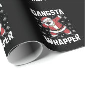 Gangsta Wrapper Funny Dabbing Santa Kerstmis Cadeaupapier (Rol Hoek)