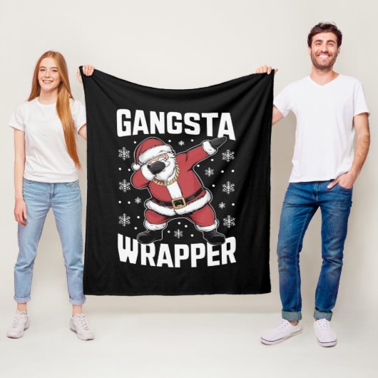 Gangsta Wrapper Funny Dabbing Santa Kerstmis Fleece Deken (In situ)
