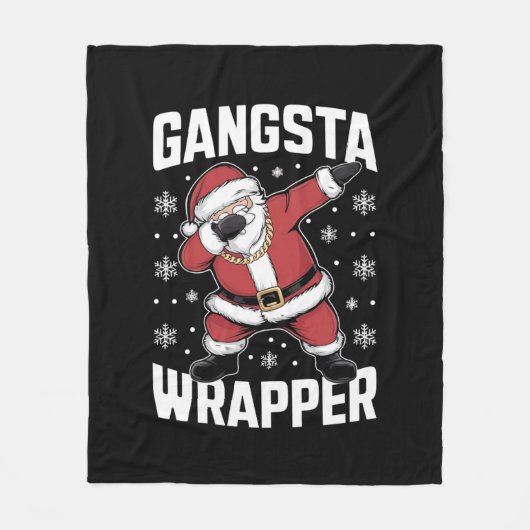 Gangsta Wrapper Funny Dabbing Santa Kerstmis Fleece Deken (Voorkant)