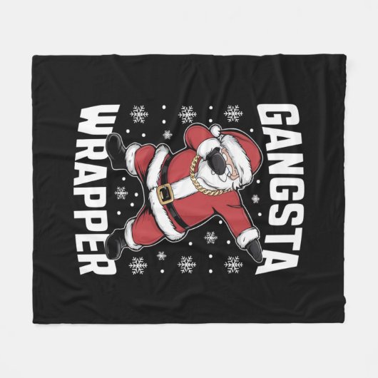 Gangsta Wrapper Funny Dabbing Santa Kerstmis Fleece Deken (Voorkant (Horizontaal))