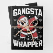 Gangsta Wrapper Funny Dabbing Santa Kerstmis Inpakpapier Vel (In situ)