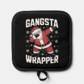 Gangsta Wrapper Funny Dabbing Santa Kerstmis Pannenlap (Voorkant)