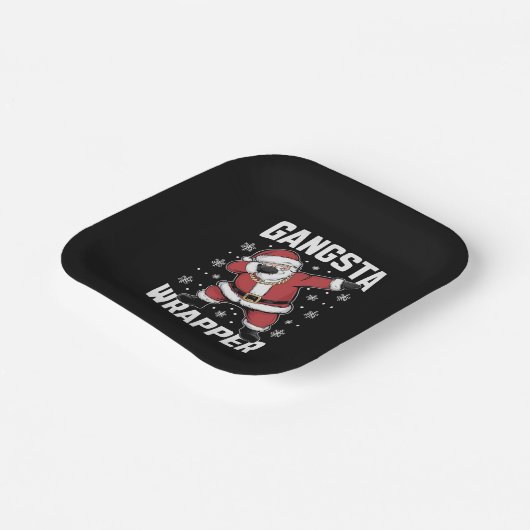 Gangsta Wrapper Funny Dabbing Santa Kerstmis Papieren Bordje (Gebogen)
