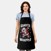 Gangsta Wrapper Funny Dabbing Santa Kerstmis Schort (Gedragen)