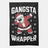 Gangsta Wrapper Funny Dabbing Santa Kerstmis Theedoek (Verticaal)