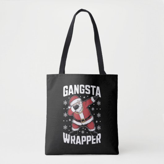 Gangsta Wrapper Funny Dabbing Santa Kerstmis Tote Bag (Voorkant)