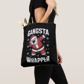 Gangsta Wrapper Funny Dabbing Santa Kerstmis Tote Bag (Dichtbij)