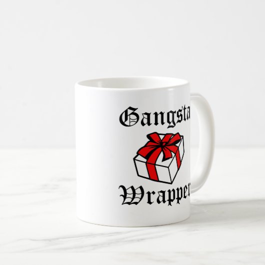 Gangsta Wrapper Funny KerstFeestdagen Koffiemok (Voorkant rechts)