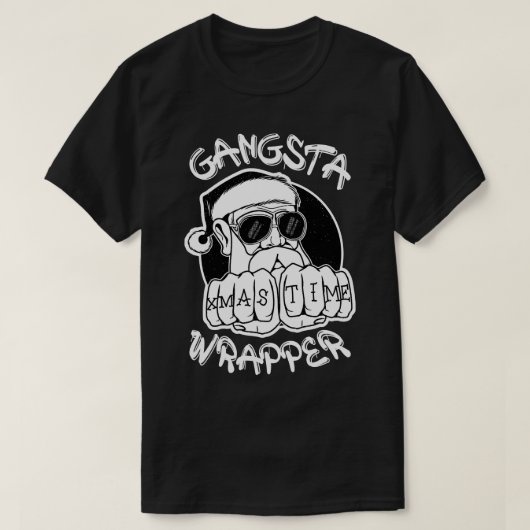 Gangsta Wrapper Funny Santa Claus Gangster T-shirt (Design voorkant)