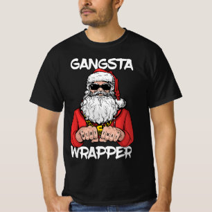 Gangsta Wrapper Funny Santa Kerstkerst T-shirt