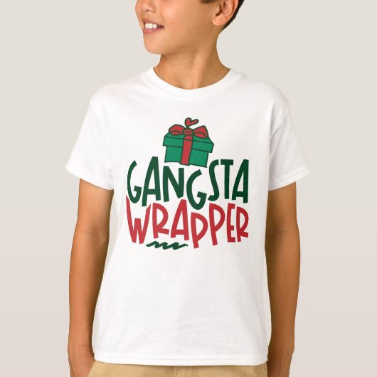 Gangsta Wrapper - Grappig kerstfeest T-shirt (Voorkant)