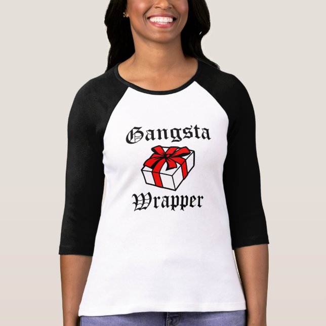Gangsta Wrapper grappige kerst T-shirt (Voorkant)