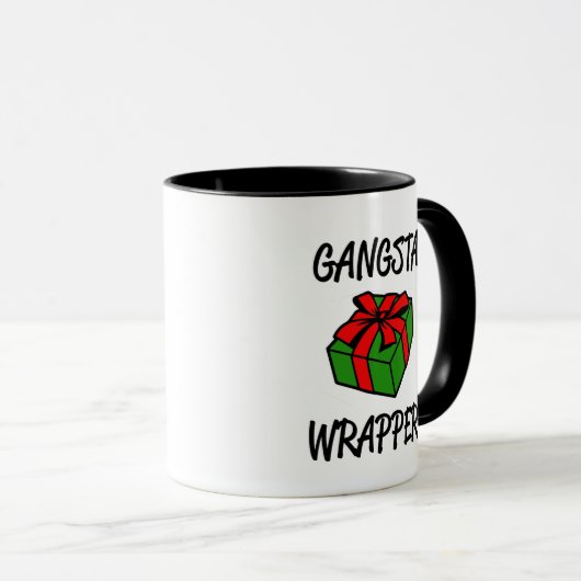Gangsta Wrapper grappige kerstkoffie-mok Mok (Voorkant rechts)