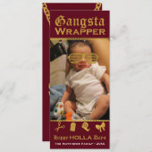 Gangsta Wrapper Happy HOLLA Days Kerstmis Feestdagenkaart (Voorkant / Achterkant)