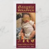 Gangsta Wrapper Happy HOLLA Days Kerstmis Feestdagenkaart (Voorkant)
