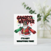 Gangsta Wrapper Kerstman Kerstmis Briefkaart (Staand voorkant)
