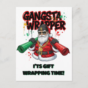 Gangsta Wrapper Kerstman Kerstmis Briefkaart