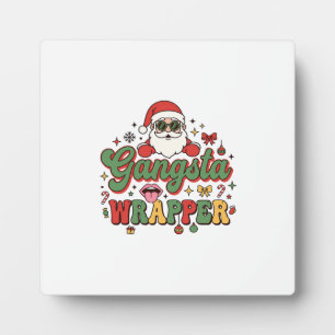 Gangsta Wrapper Kerstman Kerstmis Fotoplaat