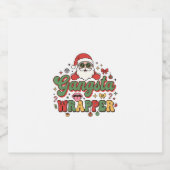 Gangsta Wrapper Kerstman Kerstmis Sparkling Wijnetiket (Enkel label)