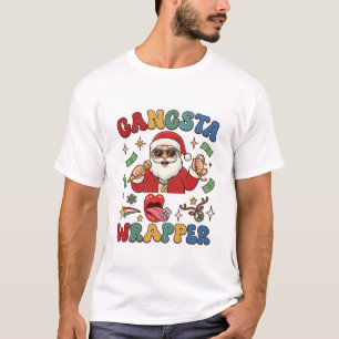 Gangsta Wrapper Kerstman Microfoon Geld T-shirt