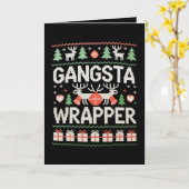 Gangsta Wrapper Kerstmis Horrortrui Kerstmis Kaart (Gele Bloem)