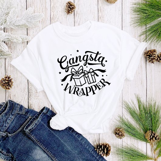 Gangsta Wrapper Leuk Schattige Kerstmis Vrouwen T-shirt
