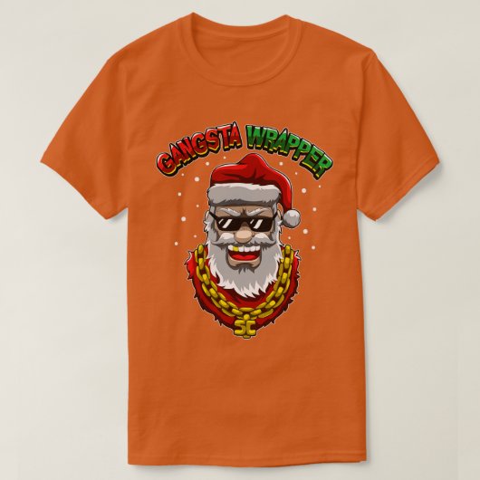 Gangsta Wrapper Santa Claus uit Tha Hood T-shirt (Design voorkant)
